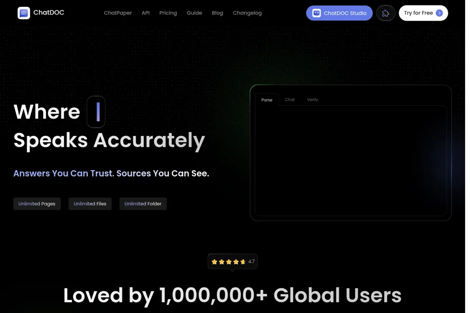 Aperçu de la landing page