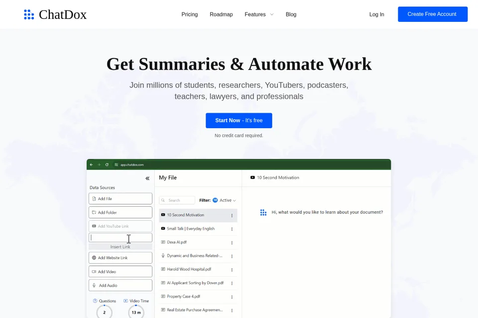 Aperçu de la landing page
