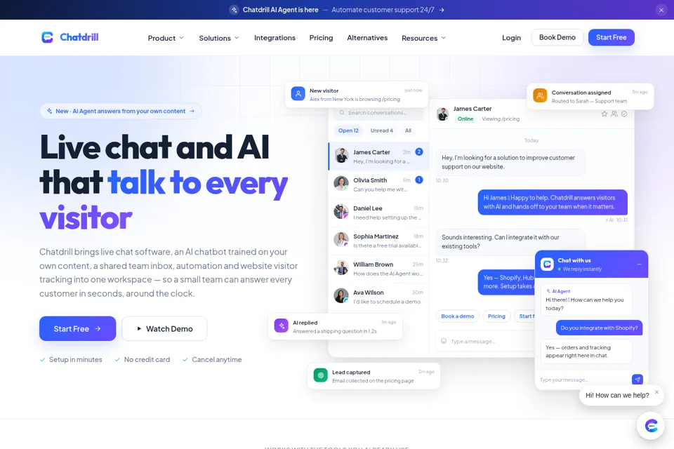 Aperçu de la landing page