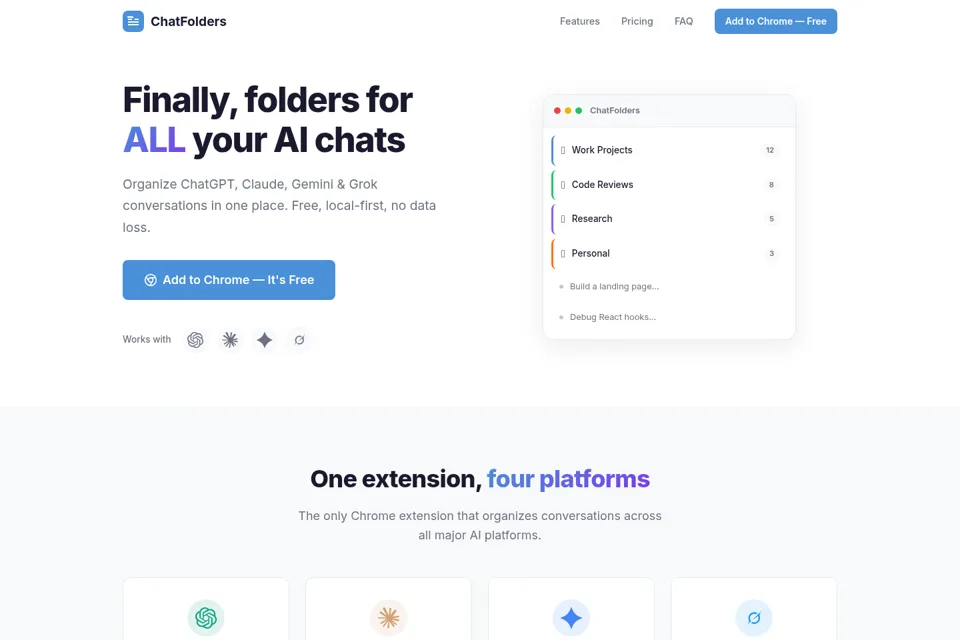 Aperçu de la landing page