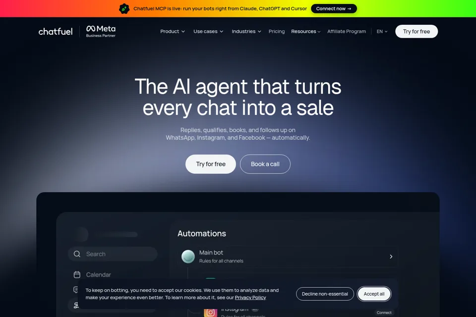 Aperçu de la landing page