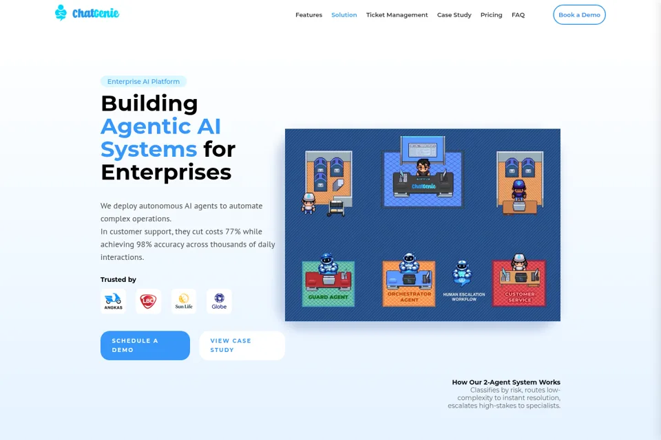 Aperçu de la landing page