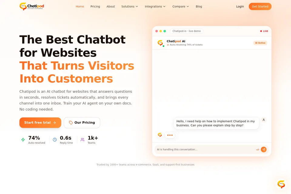 Landing page preview