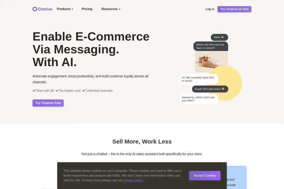 Aperçu de la landing page