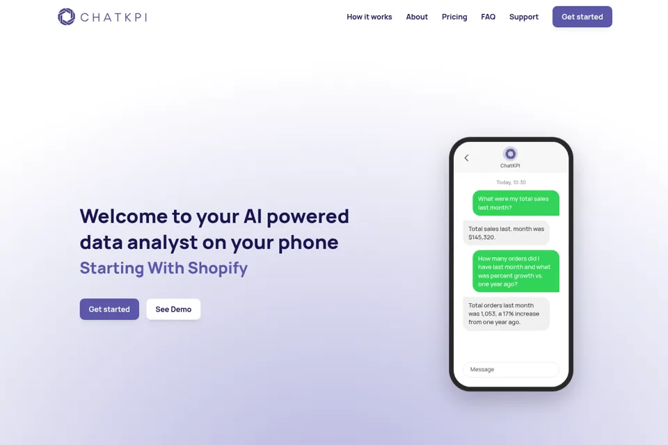 Aperçu de la landing page