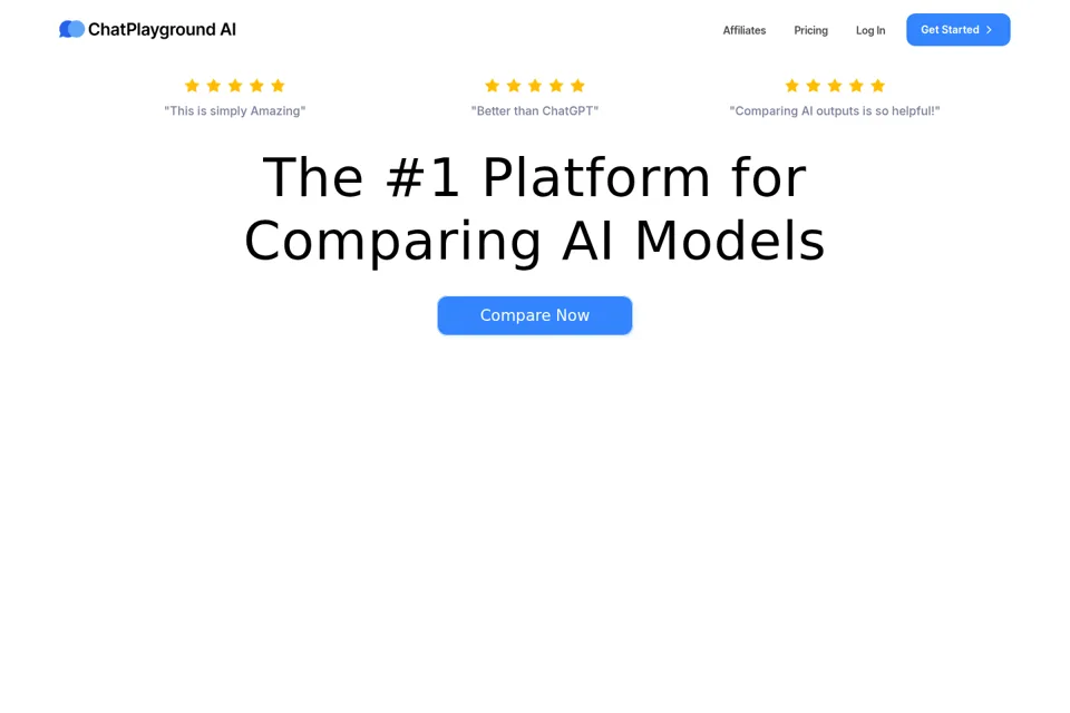 Aperçu de la landing page