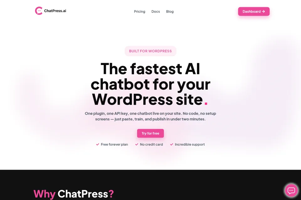 Aperçu de la landing page