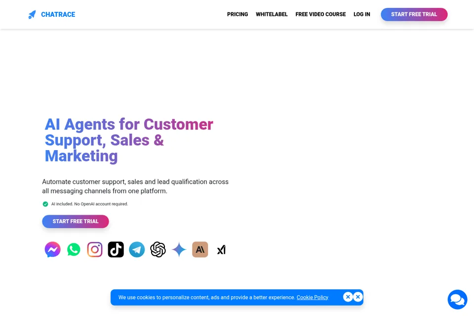 Aperçu de la landing page