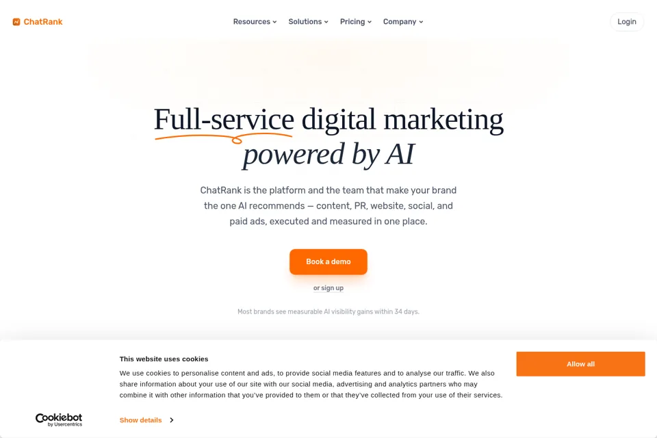 Aperçu de la landing page
