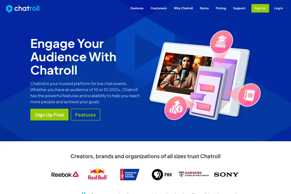 Aperçu de la landing page