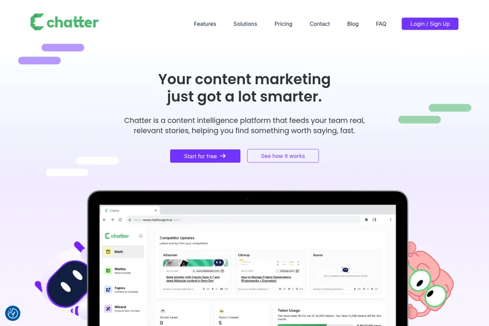 Aperçu de la landing page