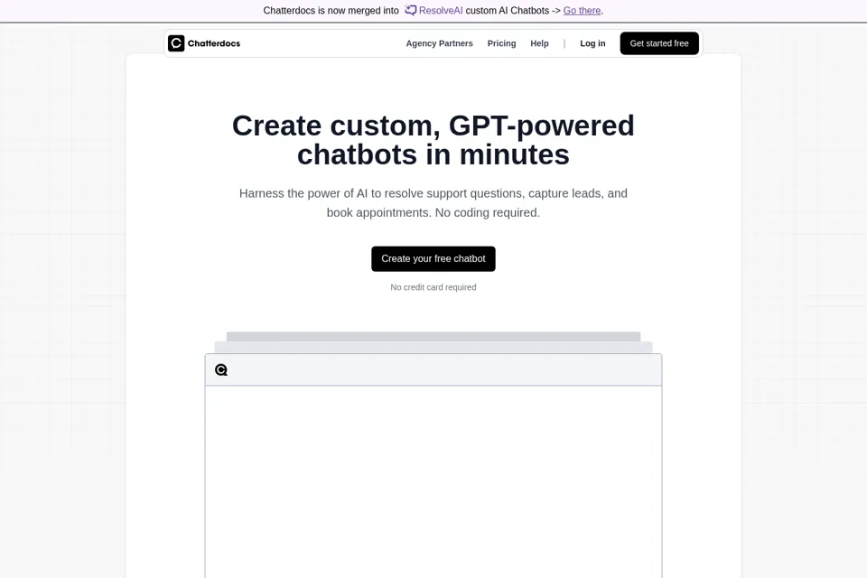Aperçu de la landing page
