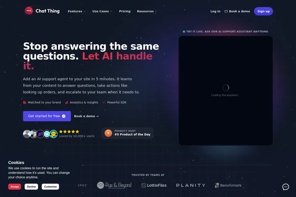 Aperçu de la landing page