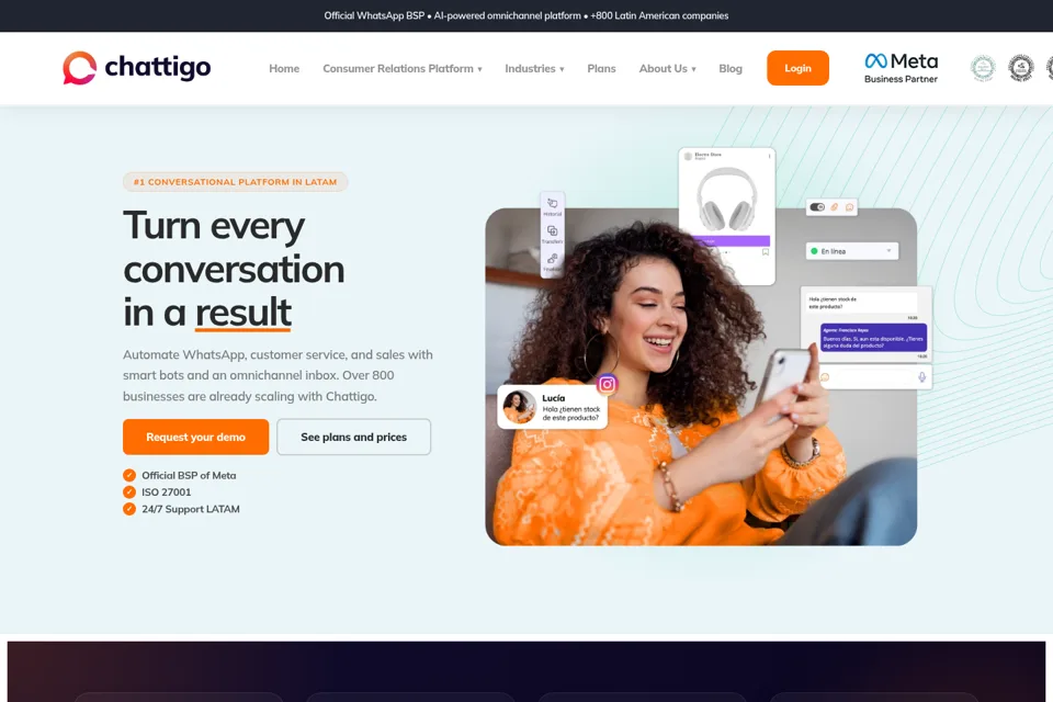 Aperçu de la landing page