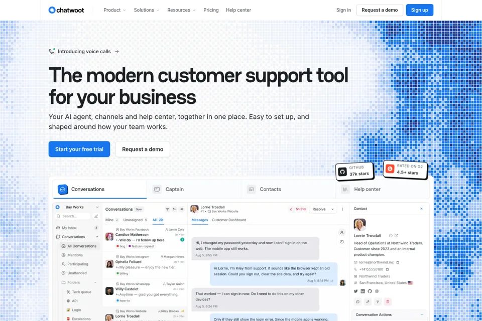 Aperçu de la landing page