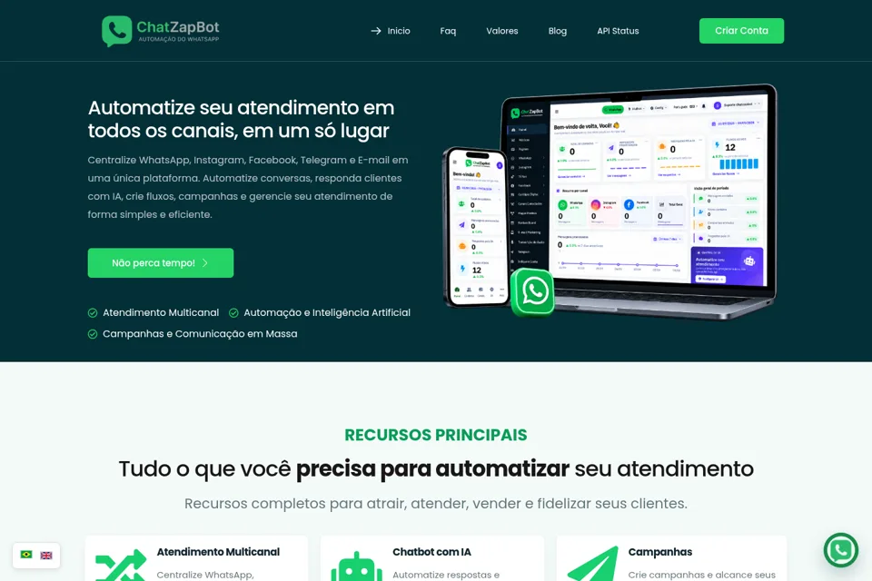 Landing page preview