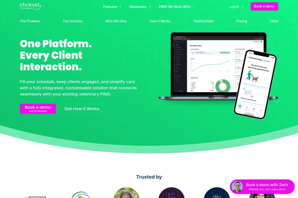 Aperçu de la landing page