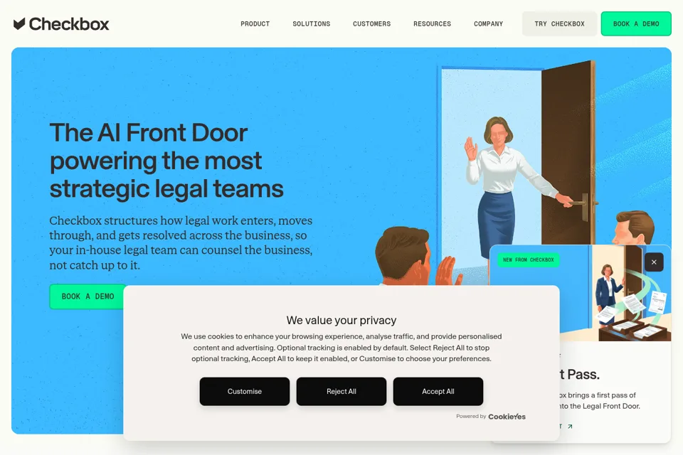 Aperçu de la landing page