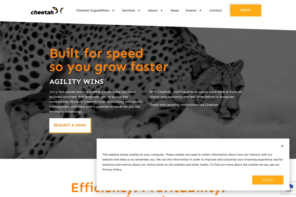 Aperçu de la landing page