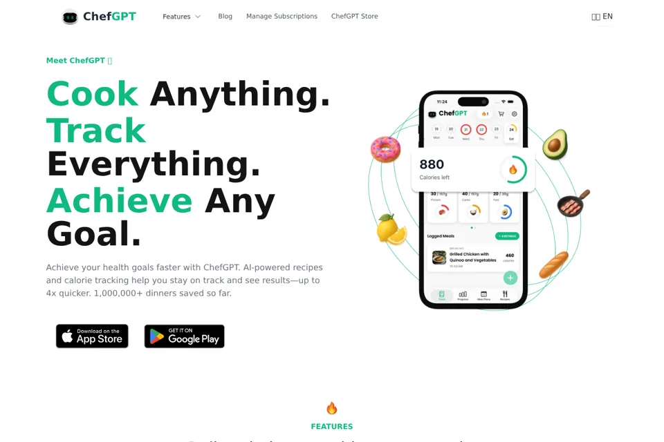 Aperçu de la landing page