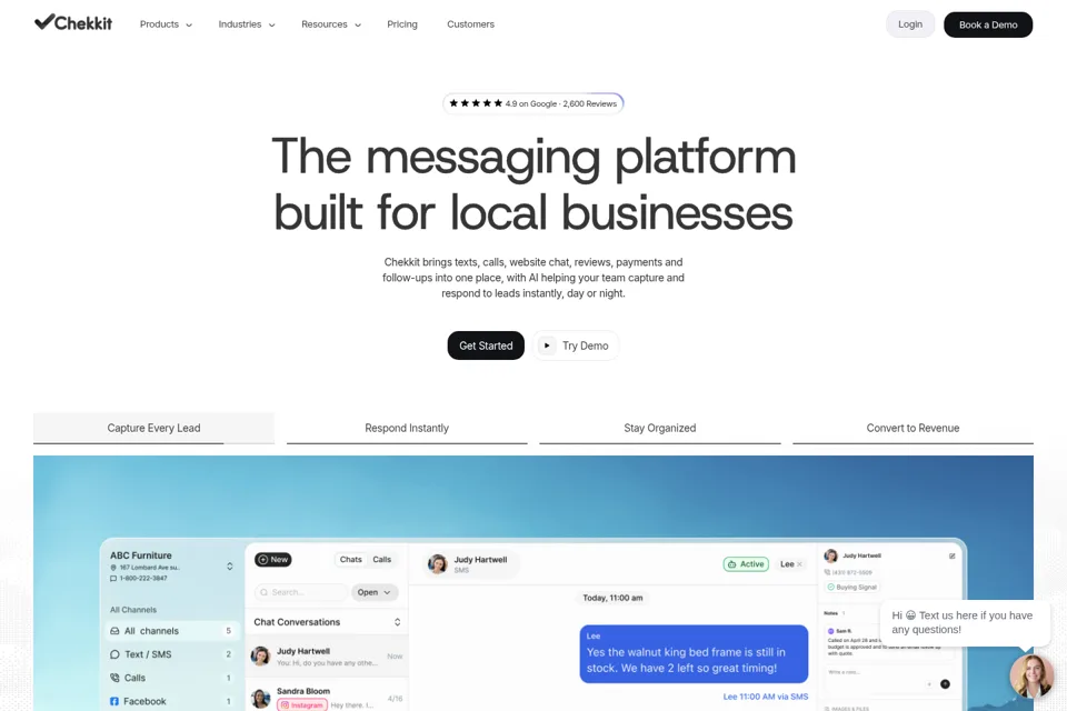 Aperçu de la landing page
