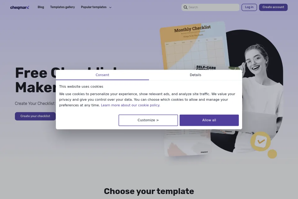 Aperçu de la landing page