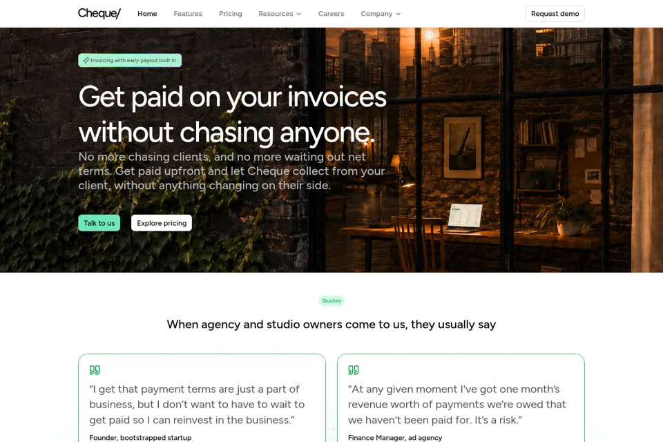 Landing page preview