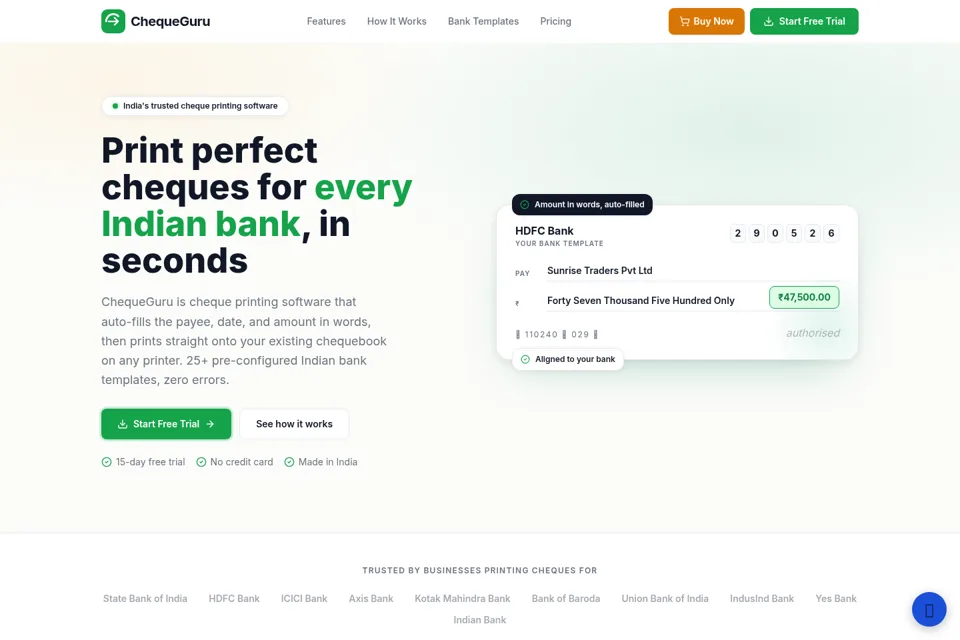 Aperçu de la landing page