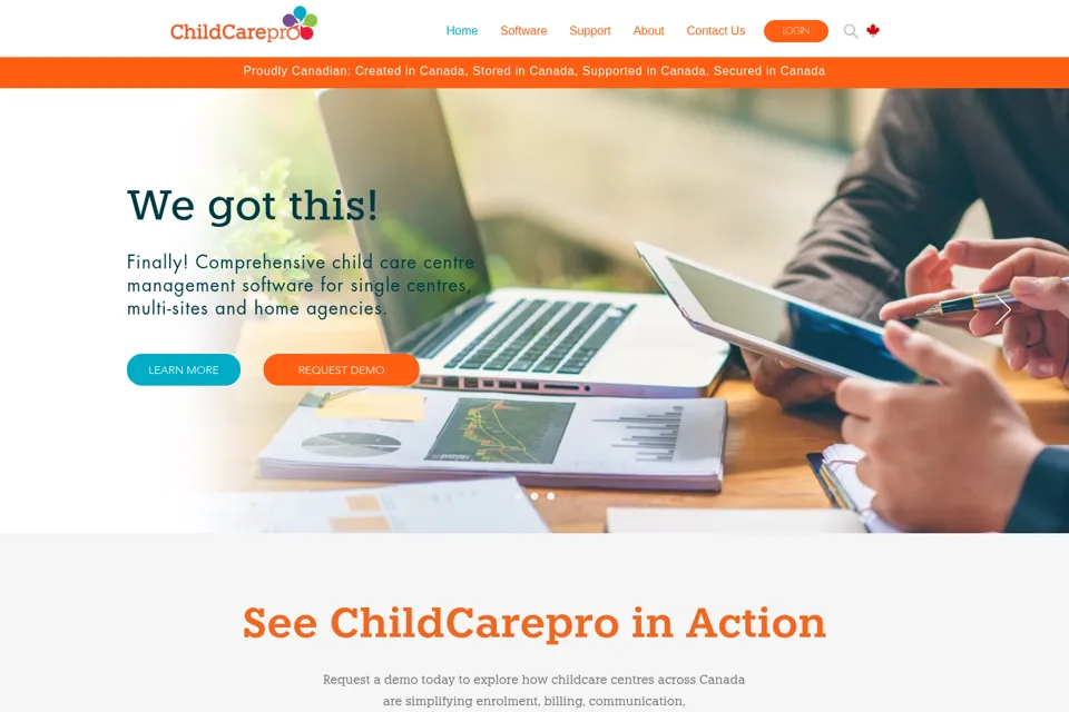 Aperçu de la landing page