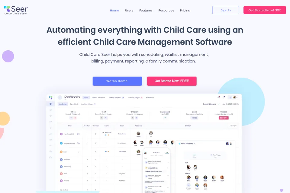 Aperçu de la landing page