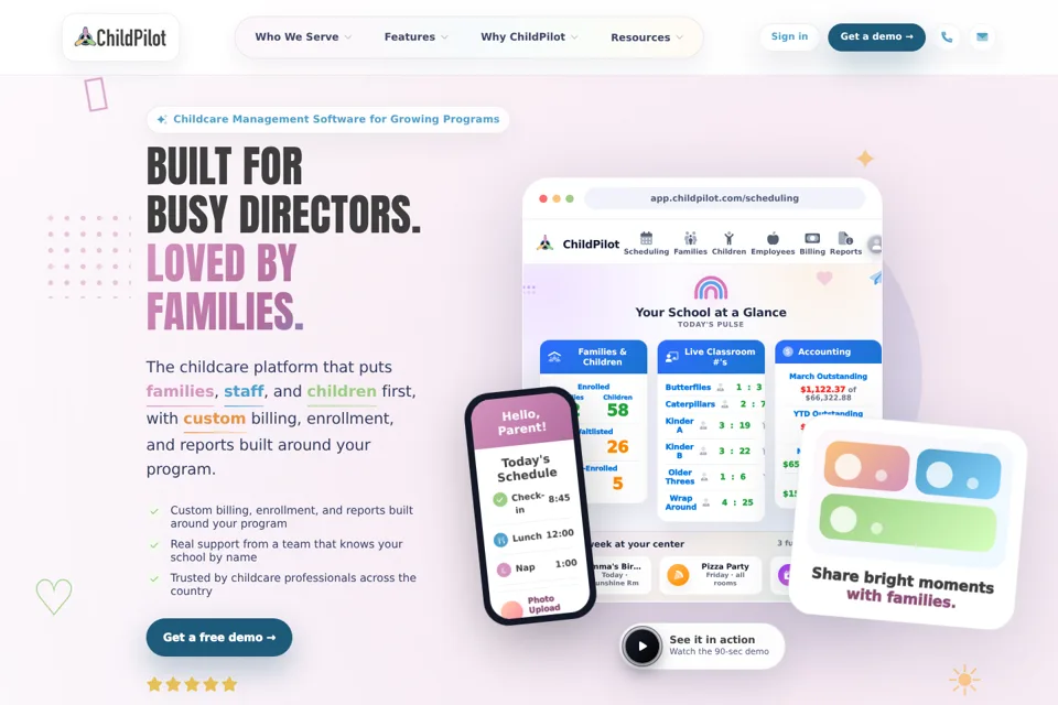 Aperçu de la landing page
