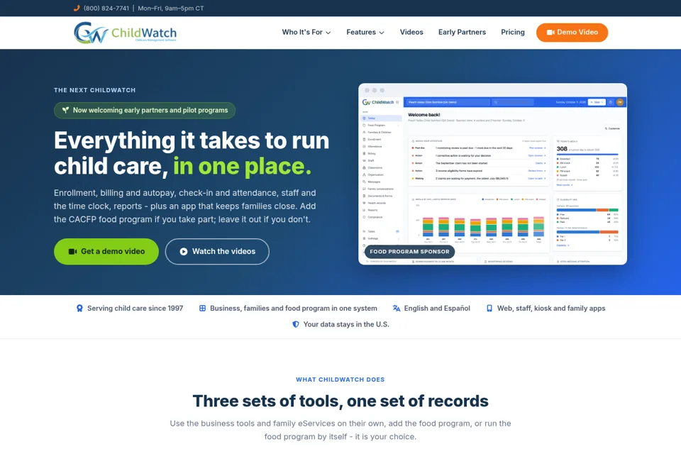 Aperçu de la landing page