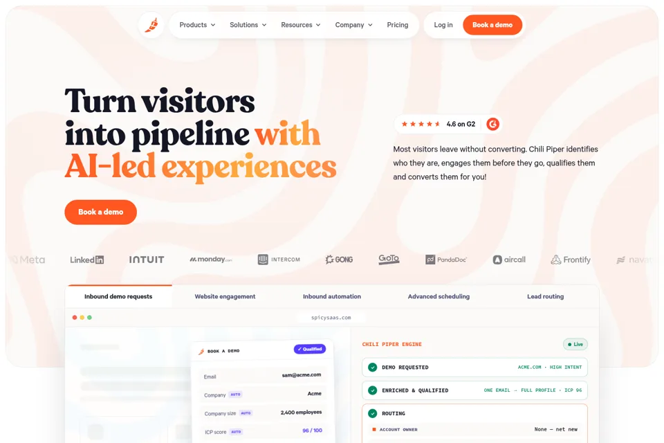 Aperçu de la landing page