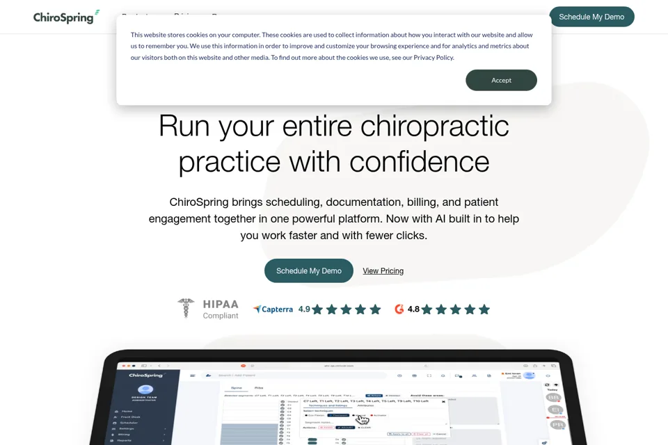 Aperçu de la landing page