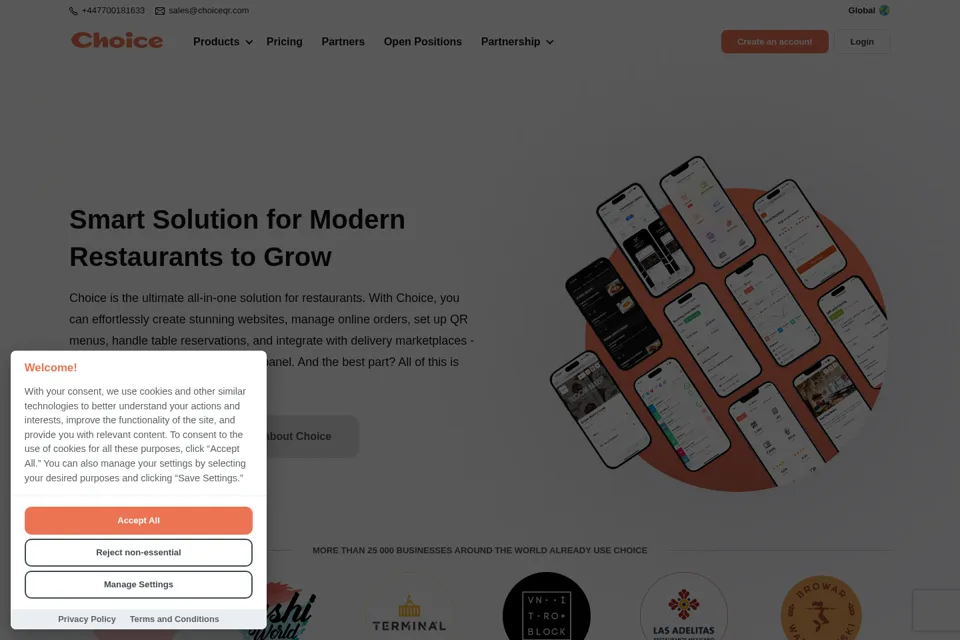 Aperçu de la landing page