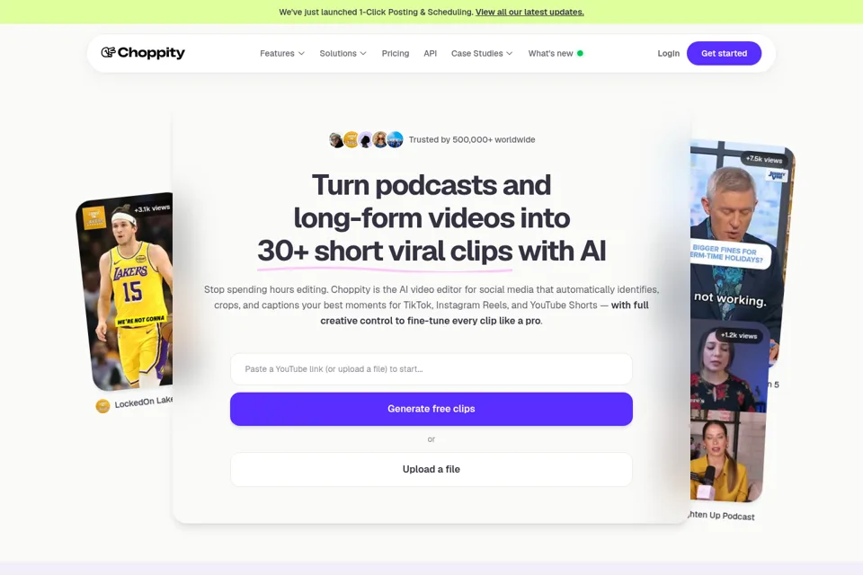 Aperçu de la landing page