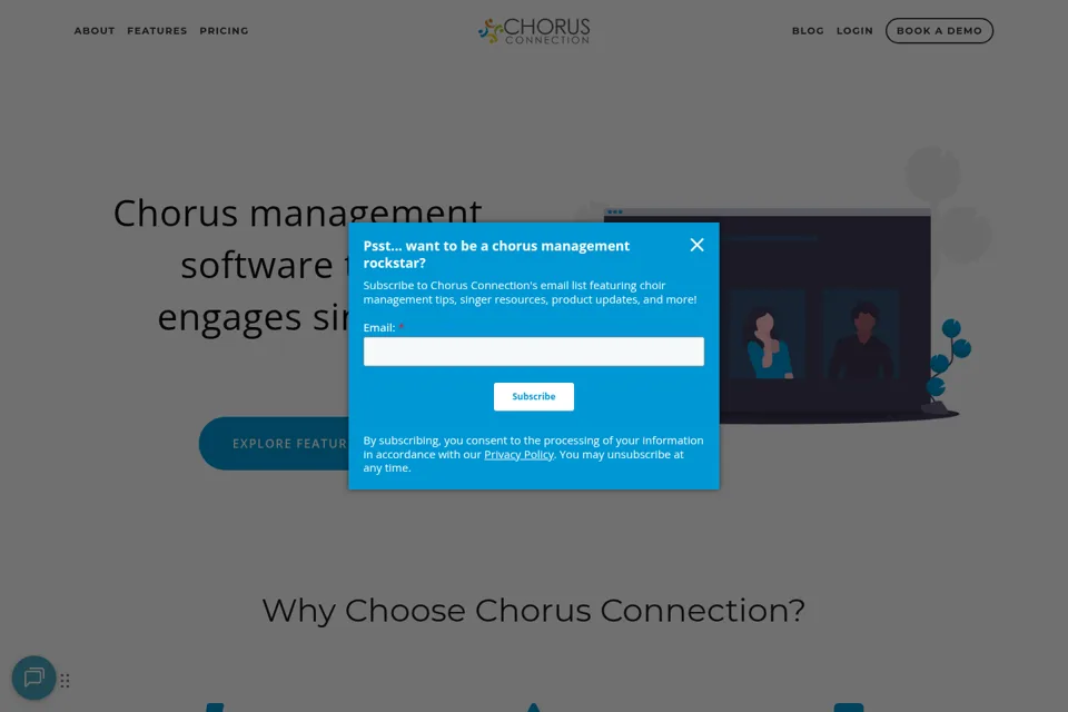 Aperçu de la landing page