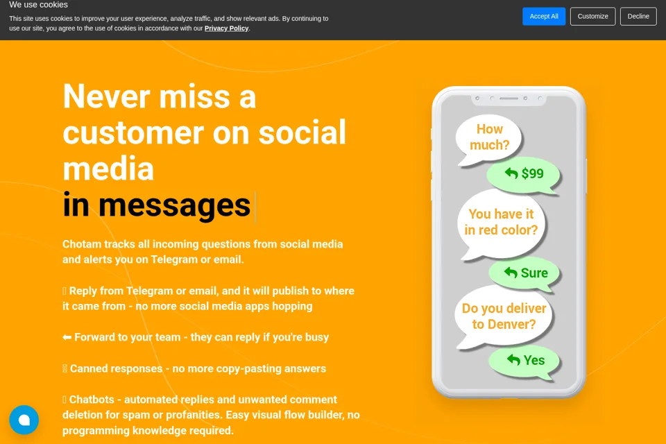 Landing page preview