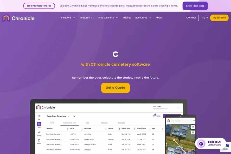 Aperçu de la landing page
