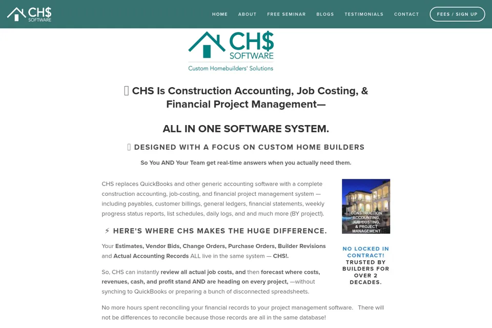 Aperçu de la landing page