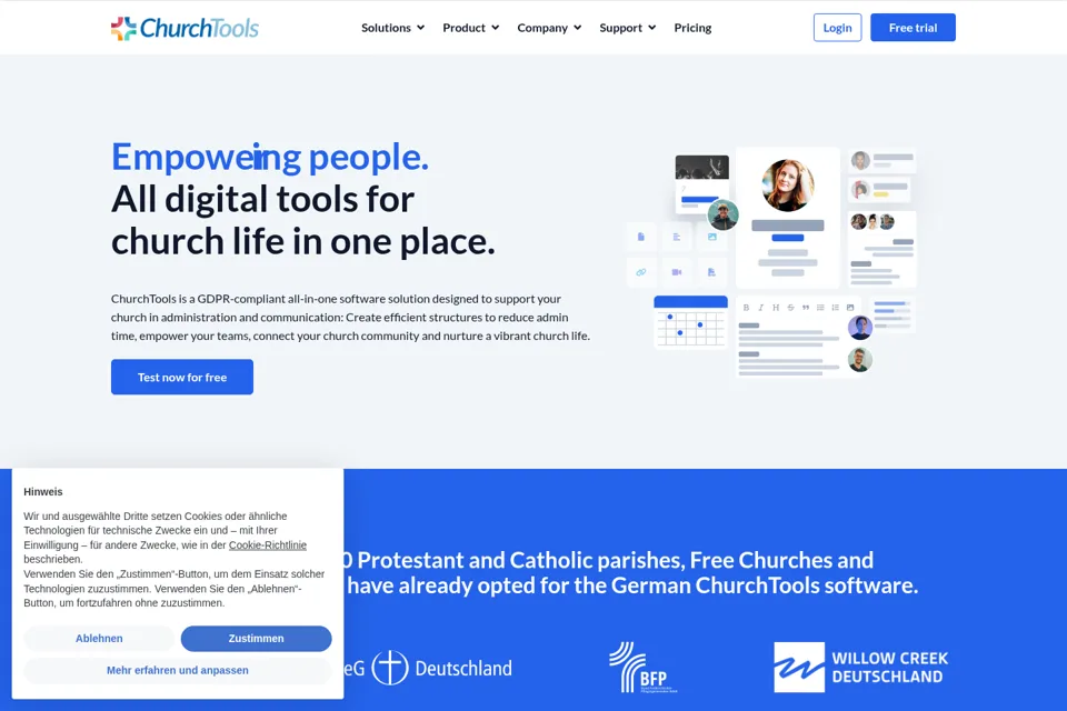 Aperçu de la landing page