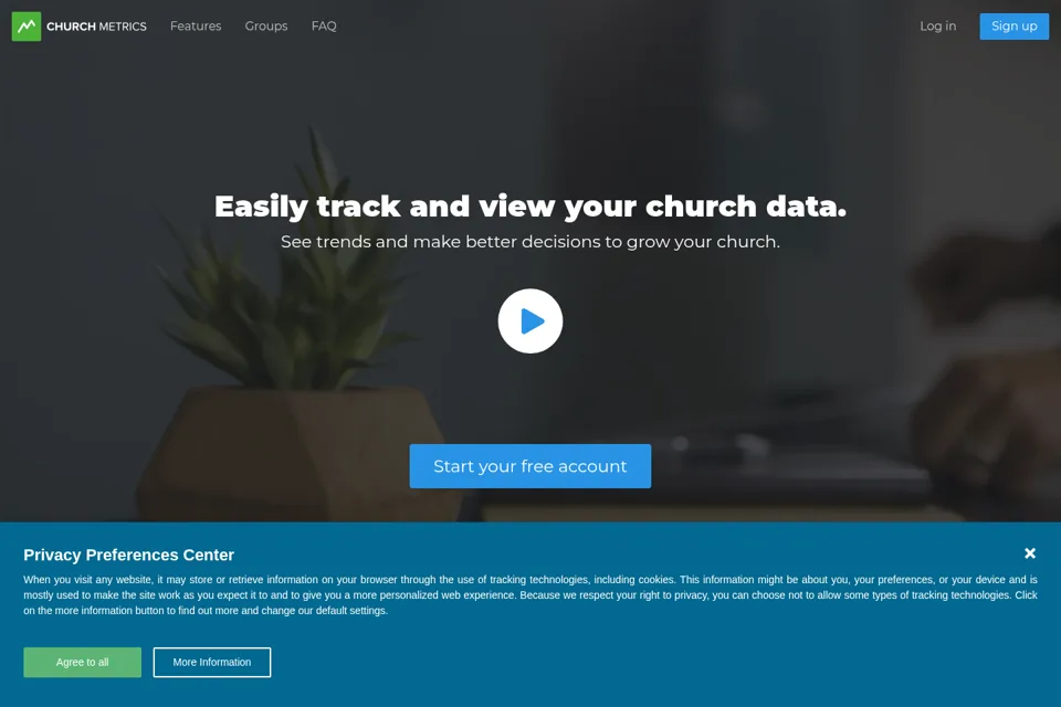 Aperçu de la landing page