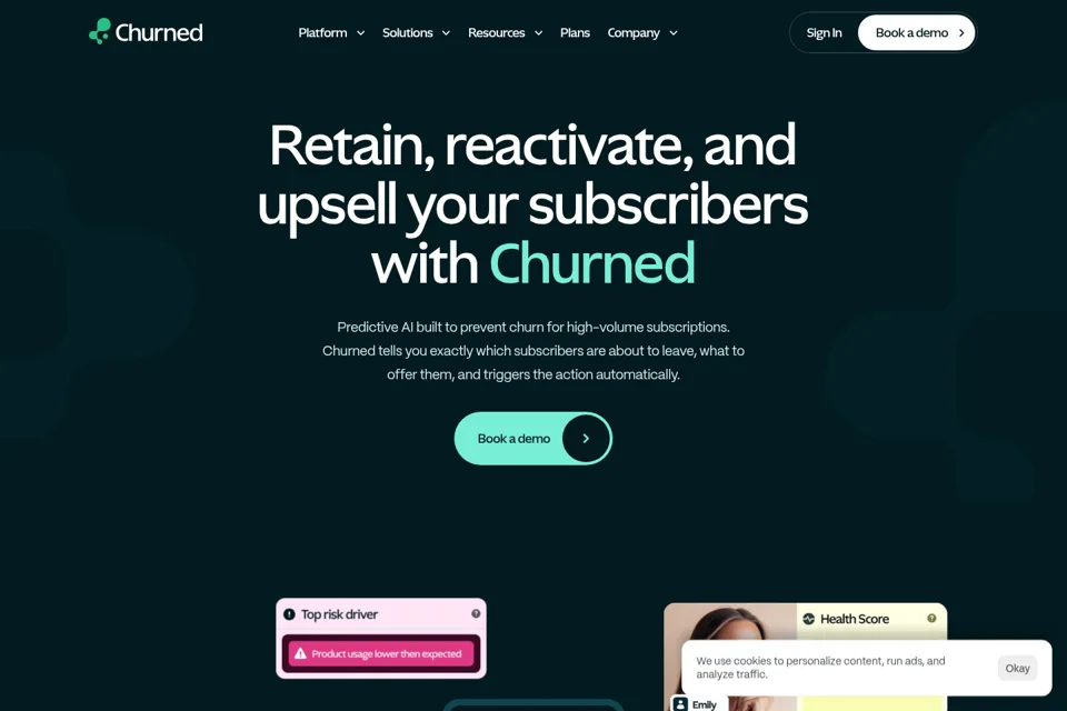 Aperçu de la landing page