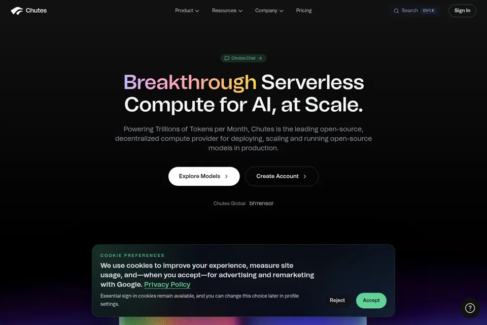 Aperçu de la landing page