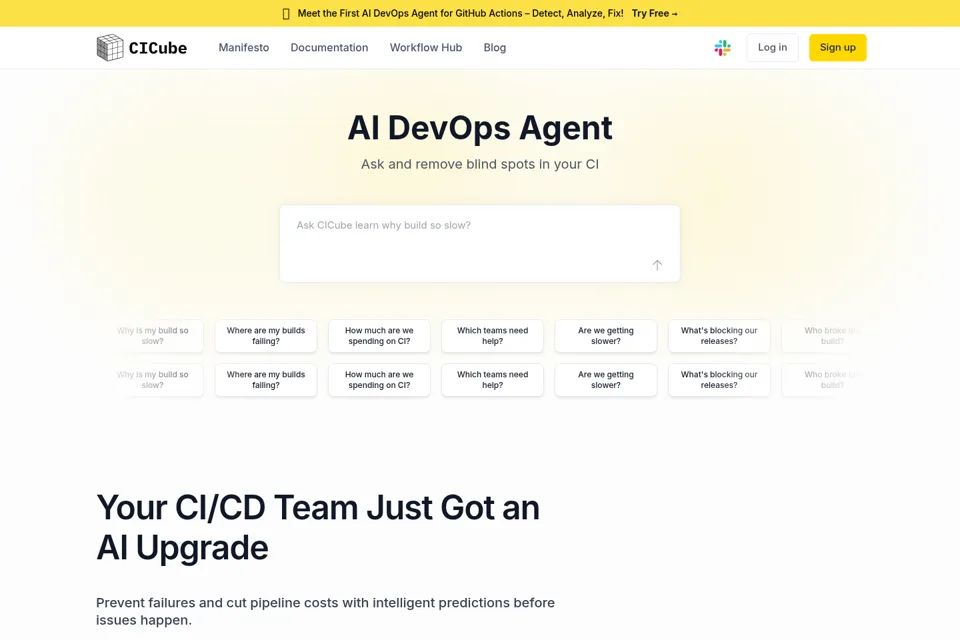 Aperçu de la landing page