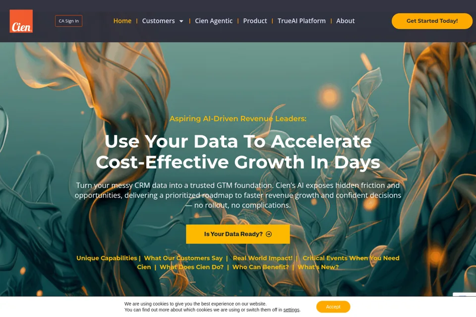 Aperçu de la landing page