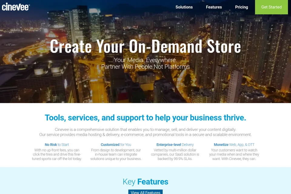 Aperçu de la landing page