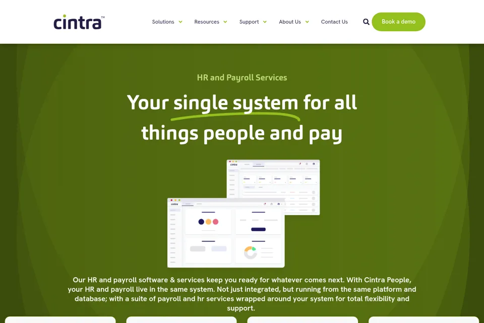 Aperçu de la landing page