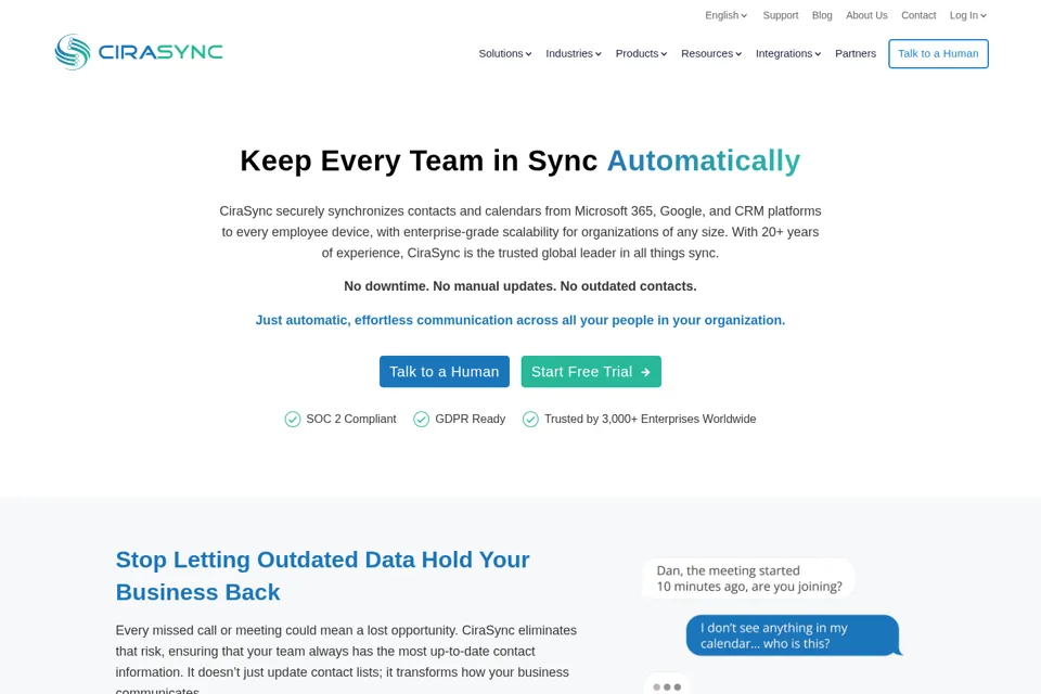 Aperçu de la landing page