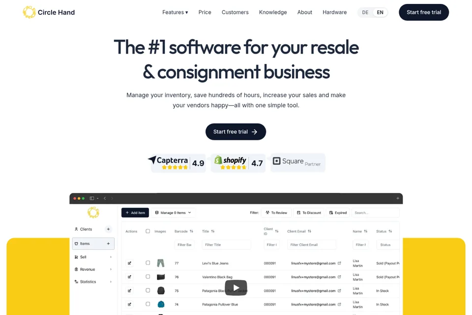 Aperçu de la landing page